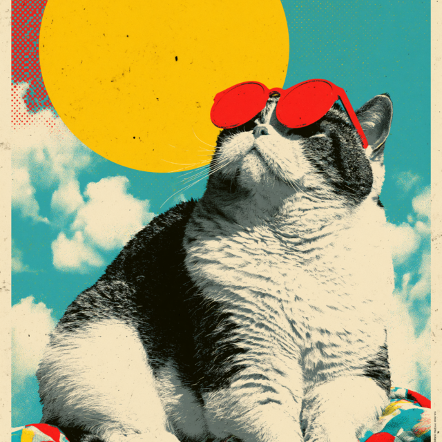 Sunbathing Cat Graphic Tee