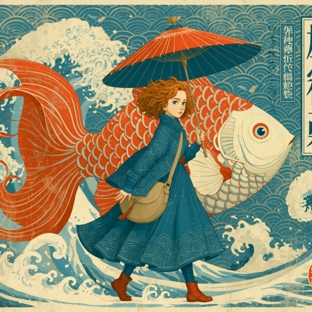 Koi Rider Umbrella Graphic Tee