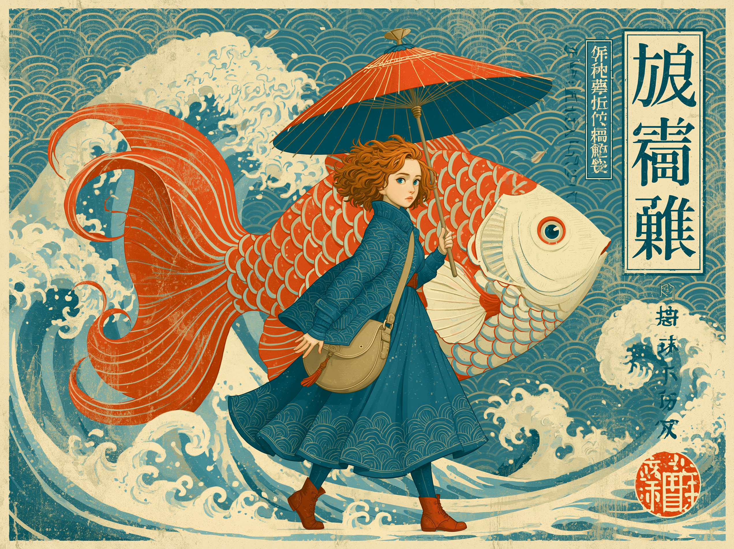 Koi Rider Umbrella Graphic Tee